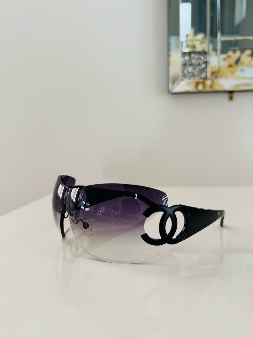 Rare ๐ค Vintage Authentic Chanel CC rimless sunglasses - Picture 6 of 10